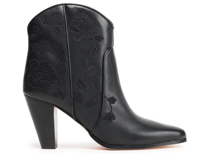 Kate Spade Western Leather Boots Black  ref.198869