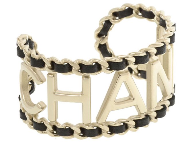 Chanel Vintage Gold-Tone Metal Chanel Bangle