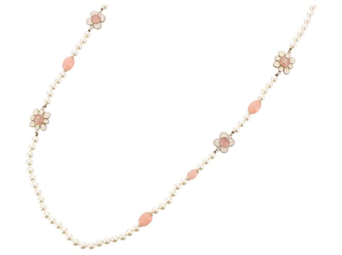 Chanel fake pearl necklace multicolor A17P