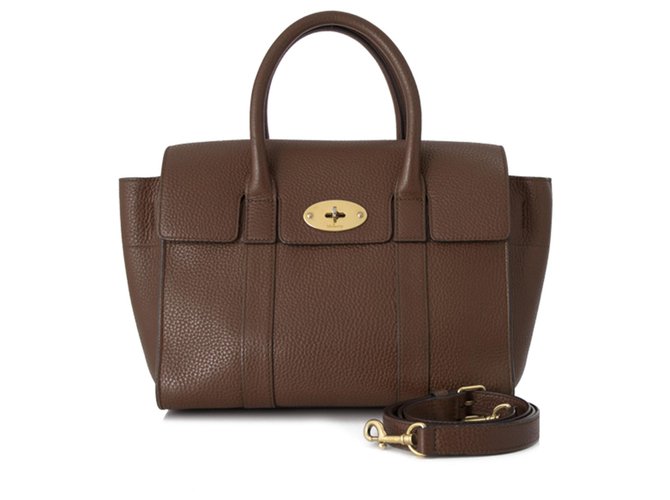 Mulberry Brown Small New Bayswater Leather Satchel Dark brown Pony-style calfskin  ref.198992