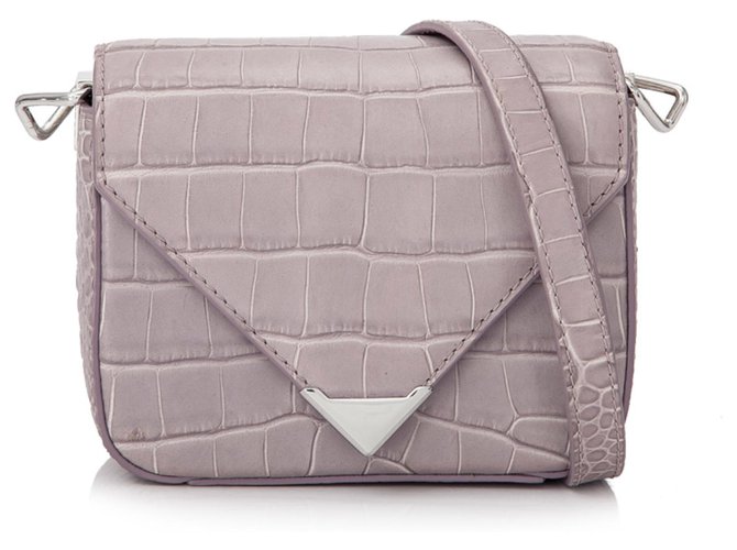Alexander Wang Purple Prisma Embossed Leather Crossbody Bag Lavender Pony style calfskin ref.198994 Joli Closet