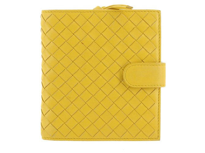 Bottega Veneta Yellow Intrecciato Leather Wallet  ref.199042