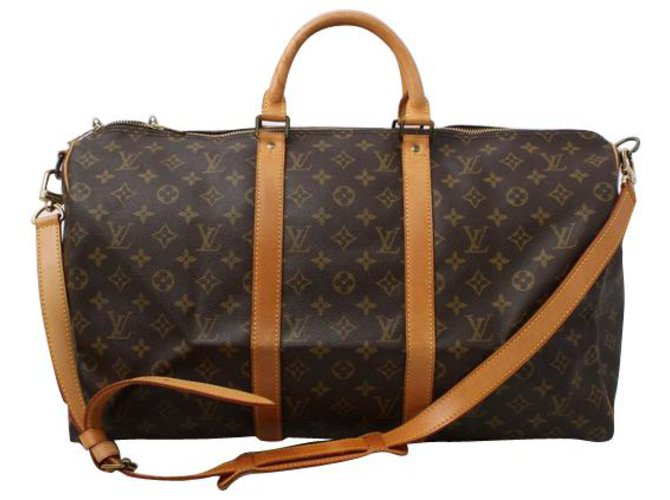 Louis Vuitton Keepall 50 Castaño Lienzo  ref.199078