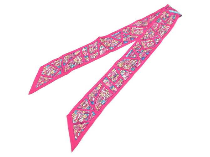Hermès scarf Pink Silk  ref.199106