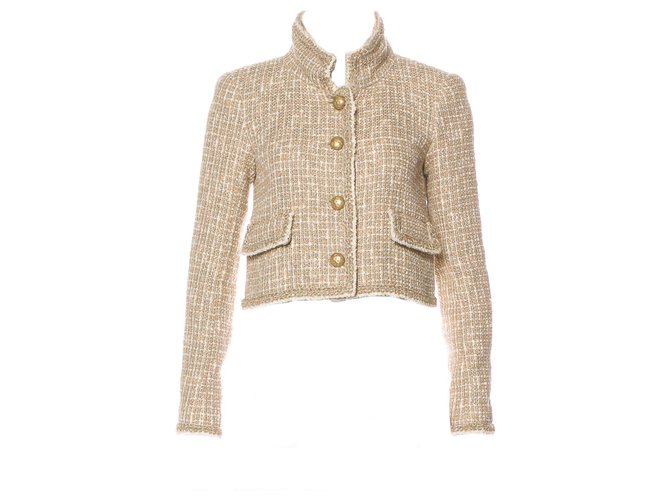 Chanel very rare runway tweed jacket Beige ref.174971 - Joli Closet