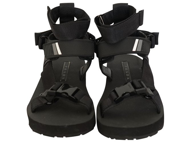 Prada Männer Sandalen Schwarz  ref.199135