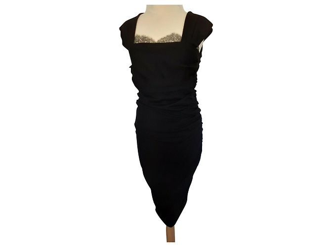 Valentino drapiertes Spitzenkleid Schwarz