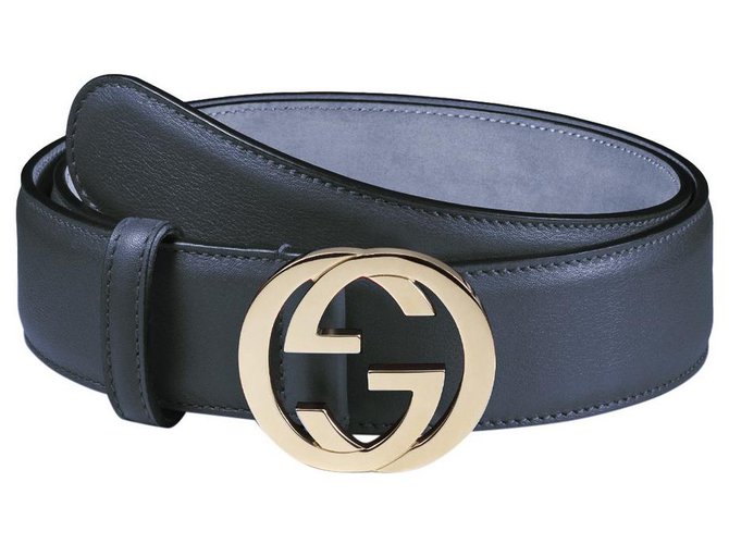 Gucci Gucci Navy Blue Leather Belt 