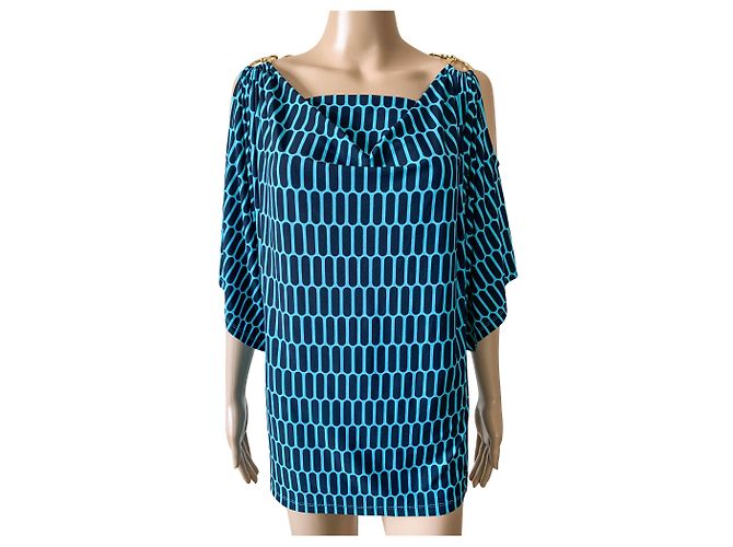 Michael Kors Blue Polyester Top S