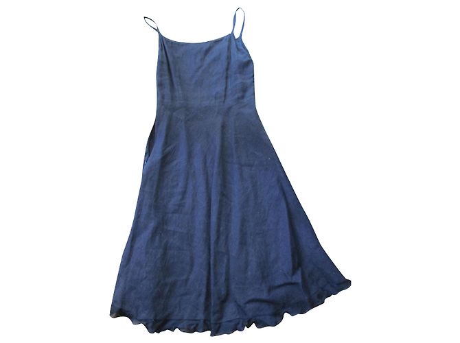 Tara Jarmon Schwarzes Leinenkleid, 36.