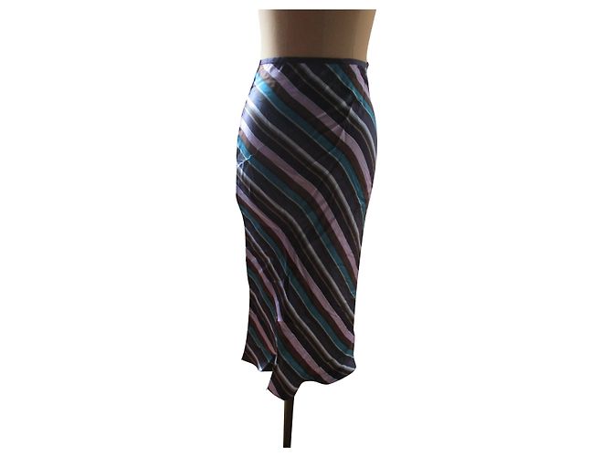 Zapa Mittellanger Seidenrock, Taille 38. Mehrfarben