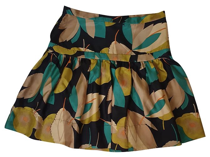Saia de seda floral French Connection Multicor