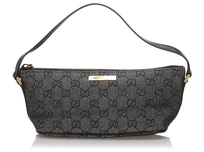 Gucci GG Canvas Boat Pochette - Black Mini Bags, Handbags