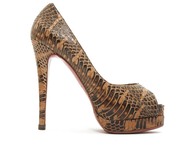Christian Louboutin NEW VERY PRIVE FR36.5 NATURAL PYTHON  ref.199468