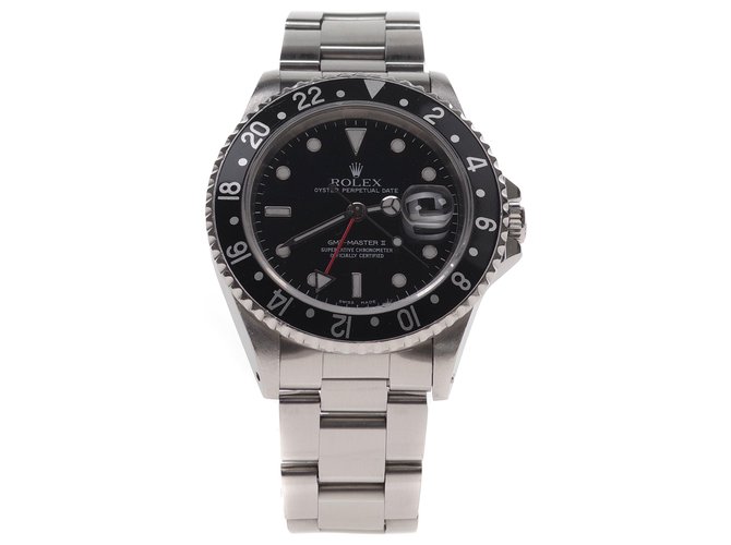Superb Rolex GMT - Master II steel watch in superb condition! Silvery  ref.199518
