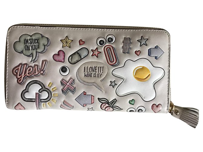 Anya Hindmarch wallet Eggshell Leather  ref.199527