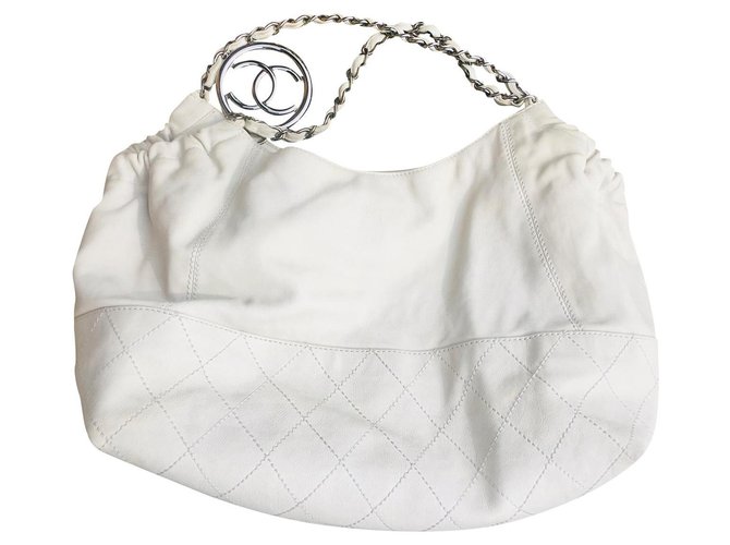 Chanel Coco Tote Eggshell Leather  ref.199790
