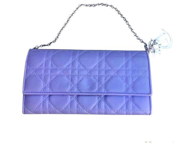 Christian Dior Lady Dior Bolsa cannage em couro lilás Roxo