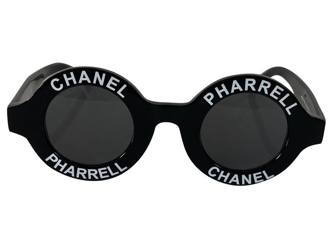 Cambon Chanel Des lunettes de soleil Plastique Noir Blanc  ref.199810