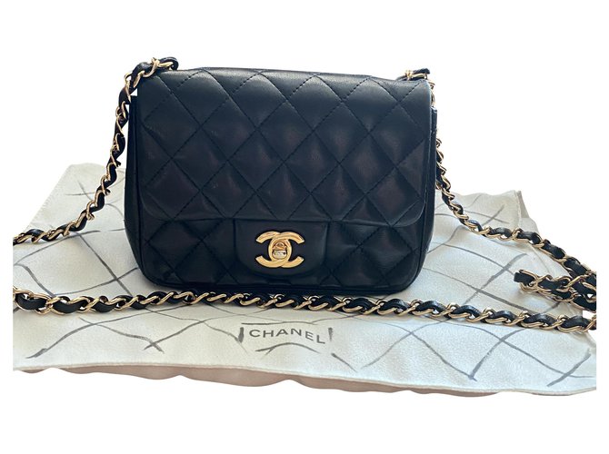 Chanel mini square Black Lambskin Joli Closet