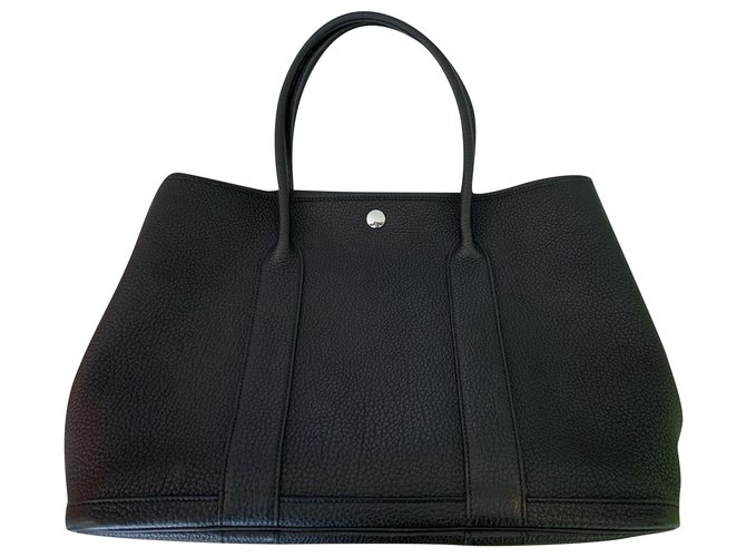 Hermès Garden Party Bag Black Leather  ref.199924