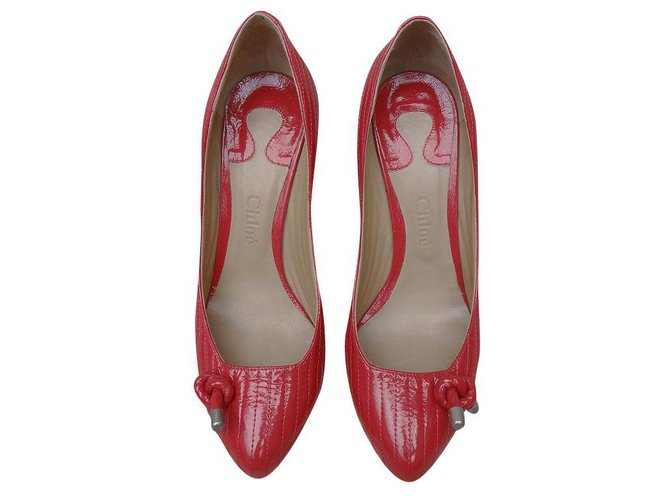 Chloé Heels Red Patent leather  ref.199933