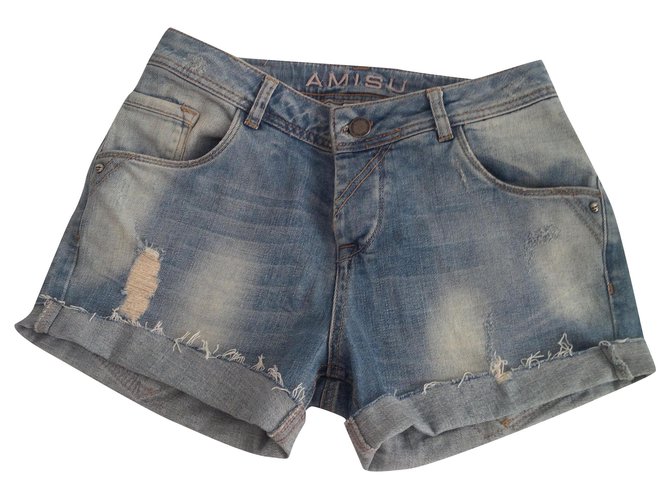 Autre Marque Amisu cut-off denim shorts. size 26. Blue Cotton  ref.199936
