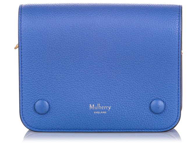 Bolso bandolera pequeño de cuero Clifton azul Mulberry Becerro  ref.200090