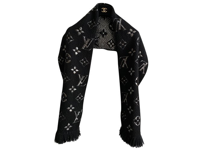 Louis Vuitton ECHARPE LOGOMANIA VUITTON Black Wool ref.157783 - Joli Closet