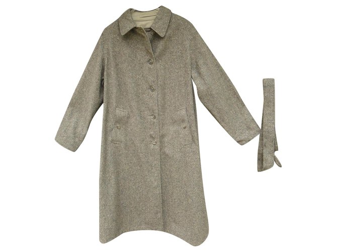 Burberry mulher reversível casaco / capa de chuva Nurberry vintage new condition Marrom Bege Algodão Lã  ref.200142