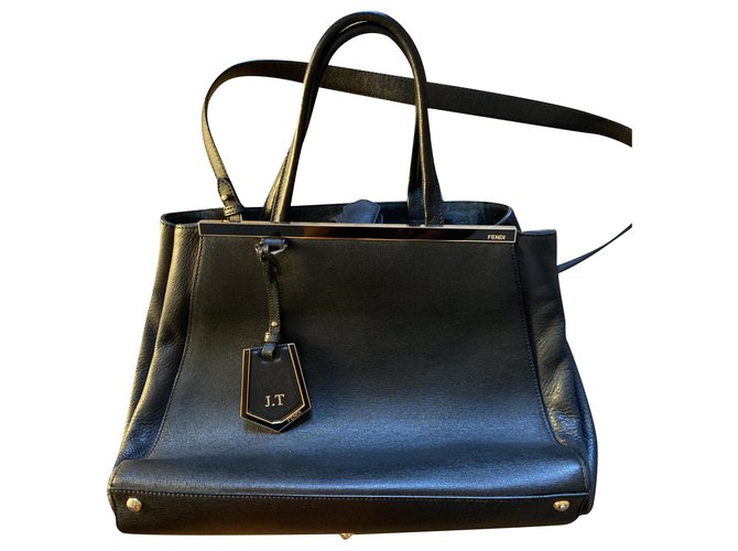 Fendi 2 Jours Azul marinho Couro  ref.200158