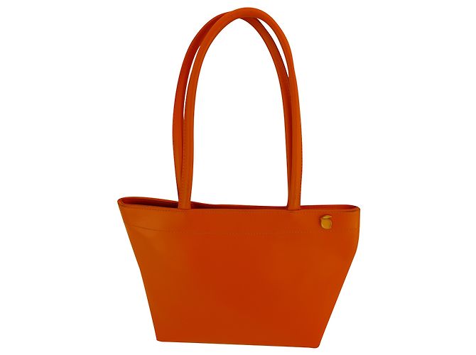 Bolsa de mão Furla em couro coral
