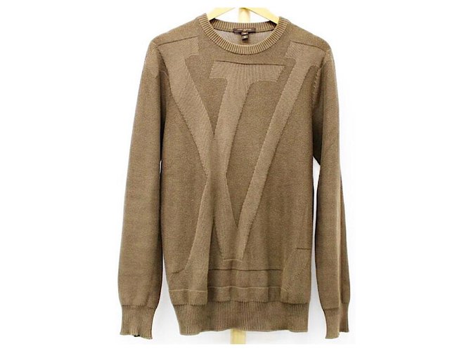 Louis Vuitton Khaki Logo Knit Sweater Size XS Cotton ref.200173