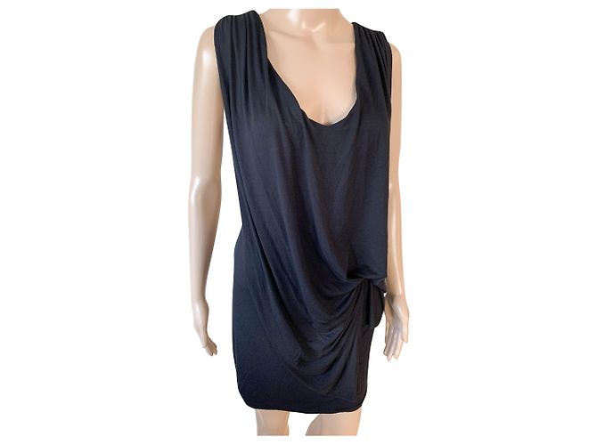 Gestuz Sommerkleid Schwarz V-Ausschnitt Viskose