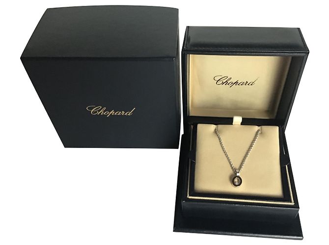 Chopard Happy Diamonds 18K Weißgold Diamant Halskette