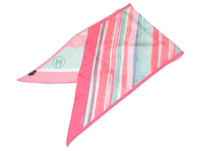 Chanel scarf Pink Silk  ref.200254