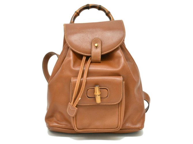 Gucci backpack Brown Leather  ref.200275