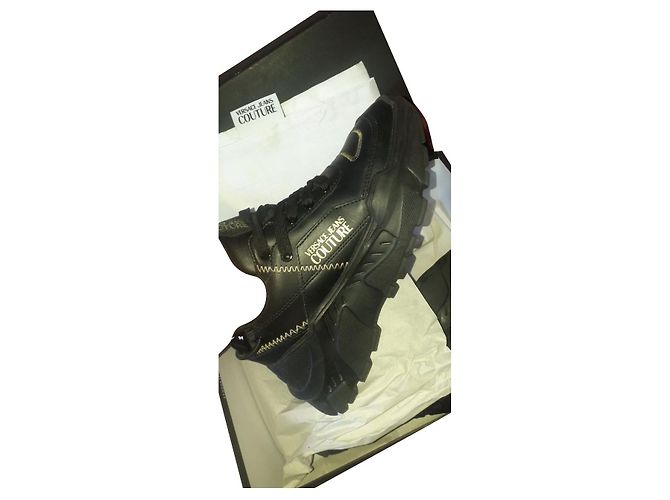 Autre Marque Versace Jeans Couture Chunky Sole Sneaker Schwarz
