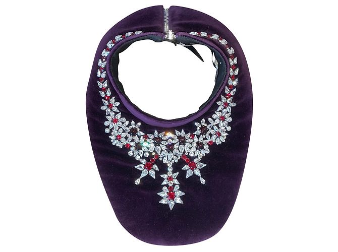 Collana bavoir Mary Katrantzou in velluto multicolore