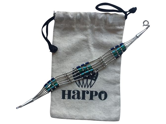 Bracciale Harpo con perline tubolari multicolore e argento