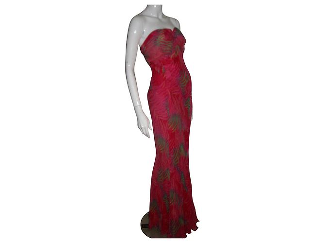 Iceberg Maxikleid aus Seidenchiffon rosa Fuchsia Pink Mehrfarben Fuschia