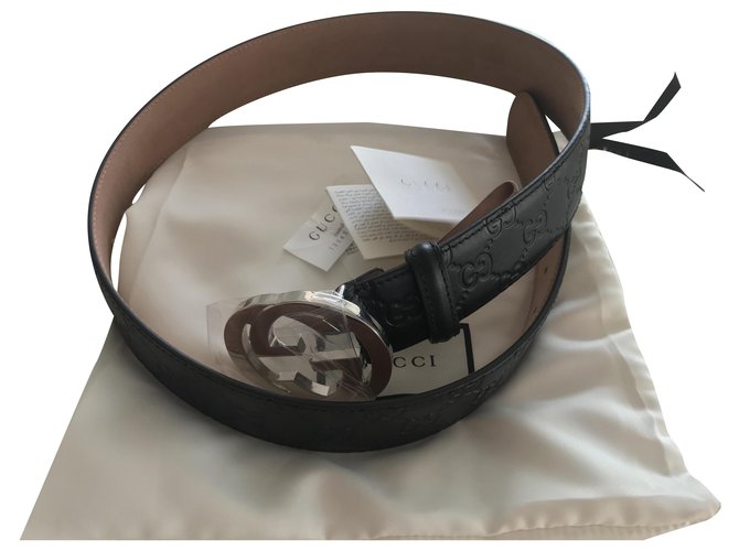 Gucci belt brand new Black Leather  ref.200618