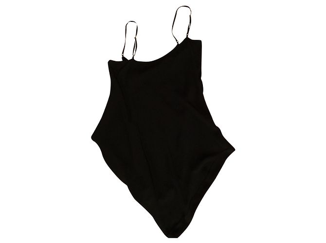Top asimétrico de seda Balenciaga Negro