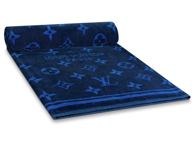 Louis Vuitton LV beach towel new Blue Cotton  ref.200748