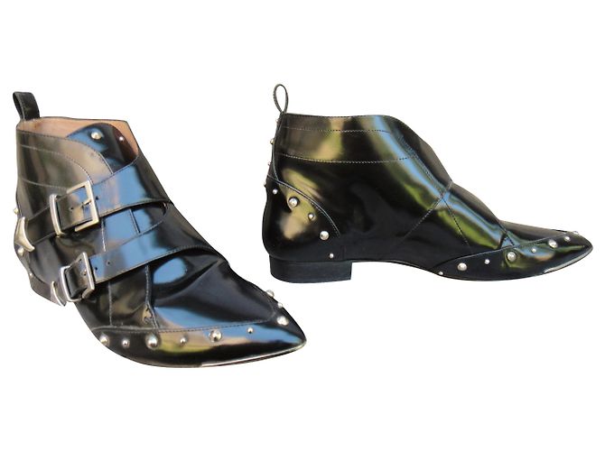 Botas Iro de cuero negro con tachuelas talla 40