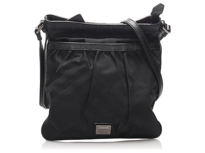 Burberry Black Nylon Crossbody Bag Leather Pony-style calfskin Cloth  ref.200800