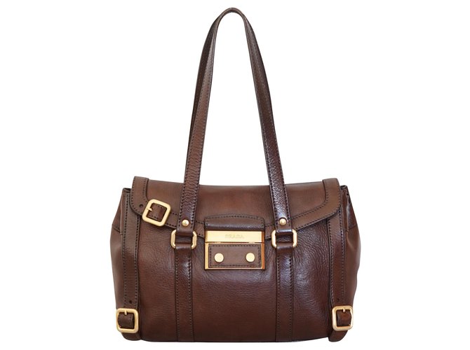 prada chocolate brown handbag
