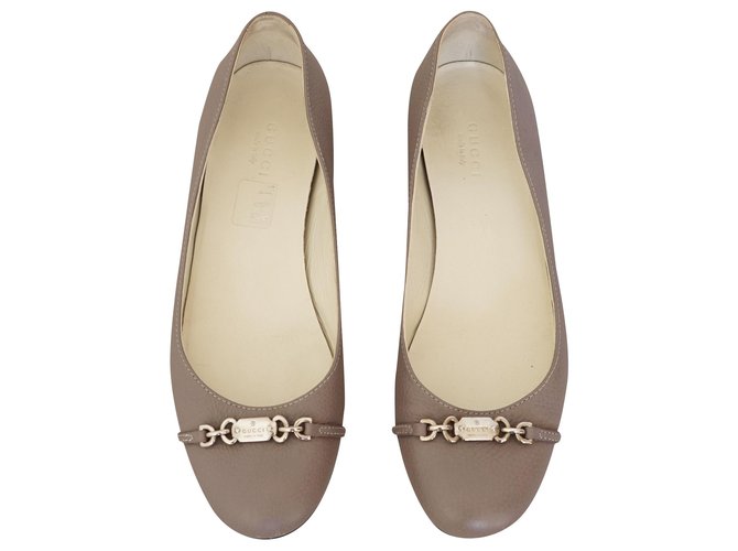 Gucci Ballet flats Grey Leather  ref.201013