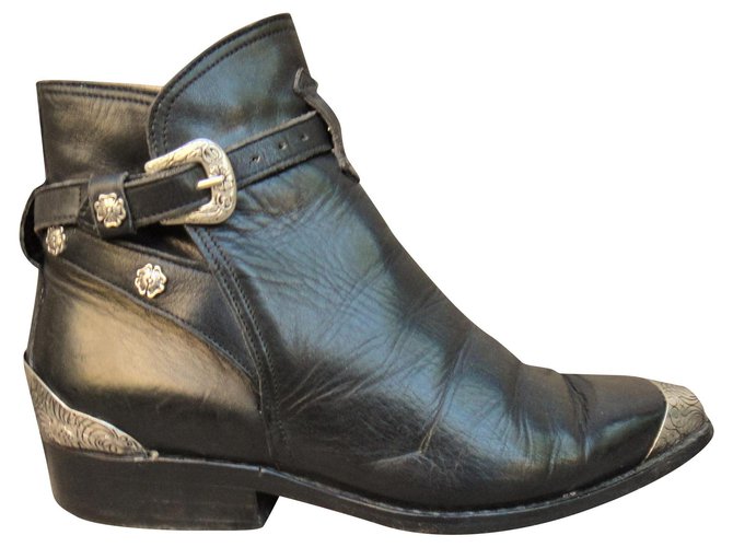 vintage boots Sartore p 35 Black Leather  ref.201119