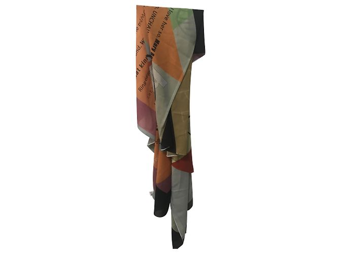 Autre Marque Ilustraciones con estampado de bufanda cuadrada de Soffya Multicolor